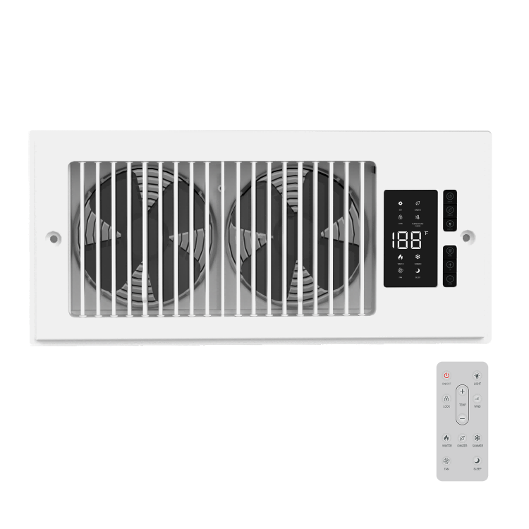 Smart HVAC Register Booster Fan